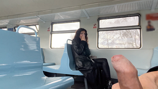 Public Dick Flashing on Train – Stranger Girl was Shocked when Saw my Hard Cock