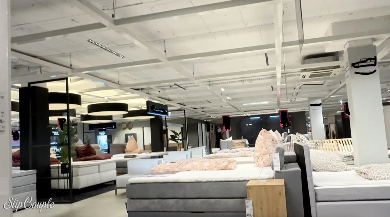 Risky Day in a Furniture Store – Handjob, Blowjob and Fucking