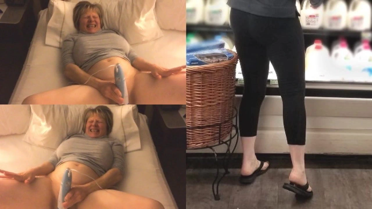 Masturbating maniac GILF goes grocery shopping