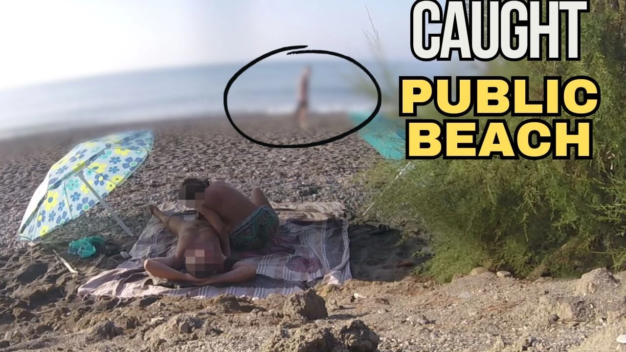 Exhibitionist Wife Outdoor Amateur Milf Blowjob & Handjob Big Cock on Nudity Beach public in front of voyeur with cum